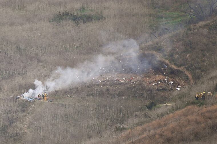 The crash site of the helecopter Kobe Bryant was in on Sunday, Jan 26, 2020 in Calabasas, Calif. Attorneys for Vanessa Bryant filed a wrongful death lawsuit against the company that operated the helicopter that crashed and claimed the lives of her husband, daughter and seven other people.