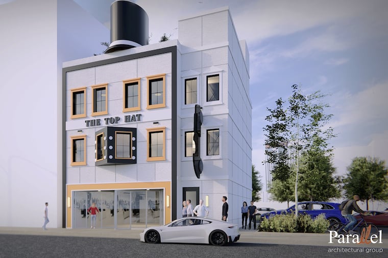 The Top Hat, a boutique hotel being developed in Atlantic City at 215 S. Tennessee Ave., is expected to have six guest rooms and some 1,400 square feet of retail space on the ground floor.