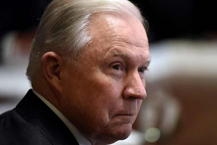 Former Attorney General Jeff Sessions looks on during a cabinet meeting in the Cabinet Room at the White House Oct. 17, 2018 in Washington, D.C.