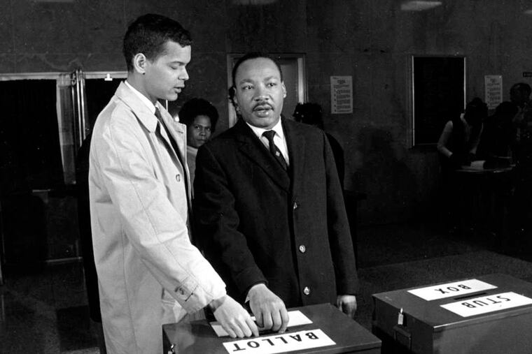Julian Bond and Martin Luther King Jr. in Atlanta in 1966, the year Bond won a legislative election but had to go to court to be seated.