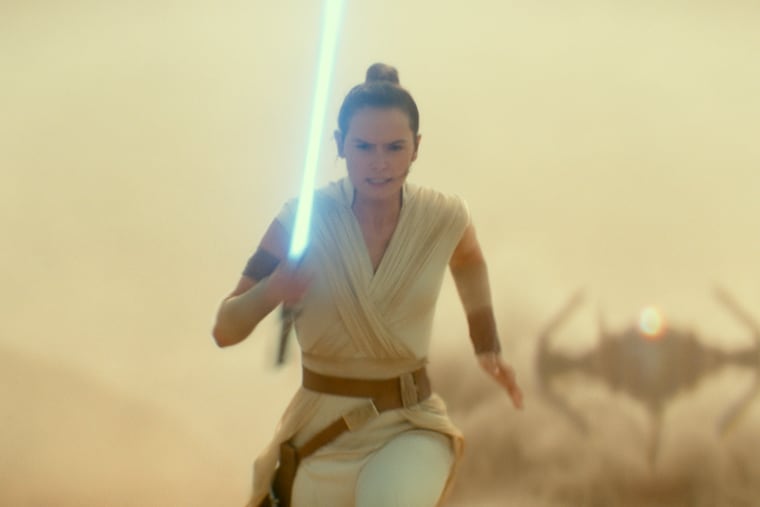 This image released by Lucasfilm Ltd. shows Daisy Ridley as Rey in a scene from "Star Wars: Episode IX."