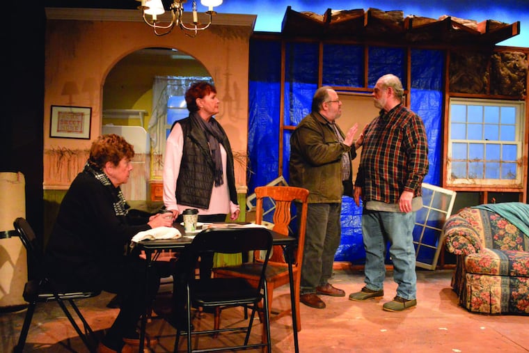 (Left to right:) Susan Dewey, Elizabeth Terry, Michael Tamin Yurcaba, and Russ Walsh in "By the Water," through Sept. 23 at the South Camden Theatre Company.