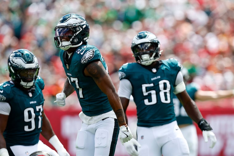 Eagles cornerback Quinyon Mitchell will likely matchup with Broncos wide receiver Courtland Sutton on Sunday.