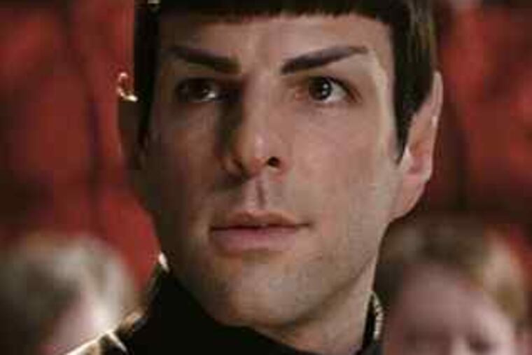 Zachary Quinto in the role made famous by Leonard Nimoy (right).
