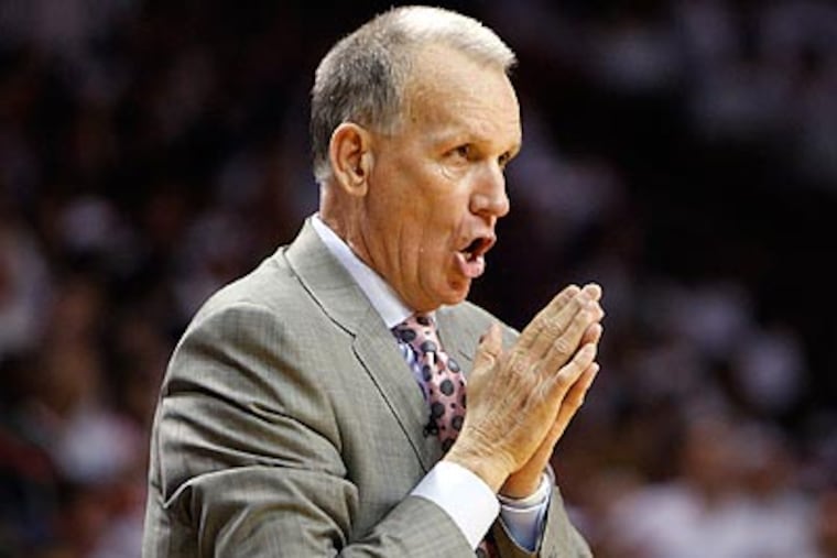 Doug Collins finished second in voting for the NBA Coach of the Year award. (David Maialetti/Staff Photographer)