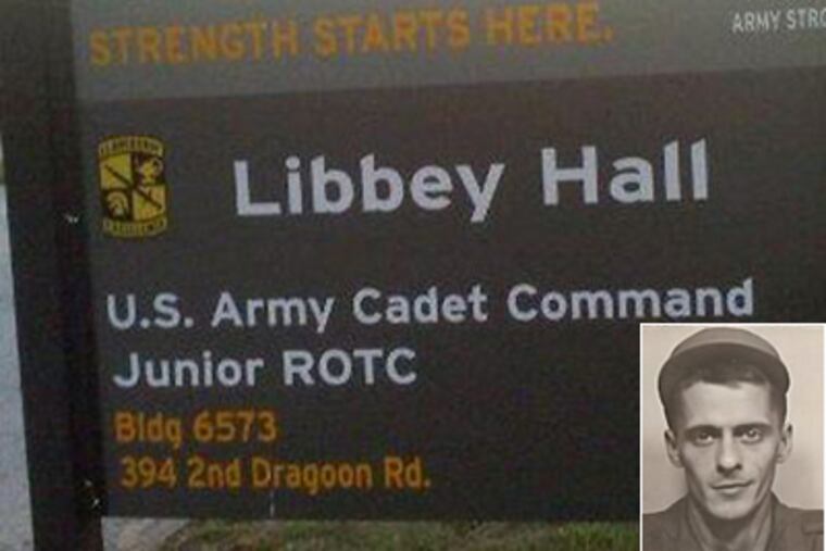 At Fort Knox, a building named after Malcolm Pierce Libbey (inset), who died fighting in Vietnam. (Photos provided)