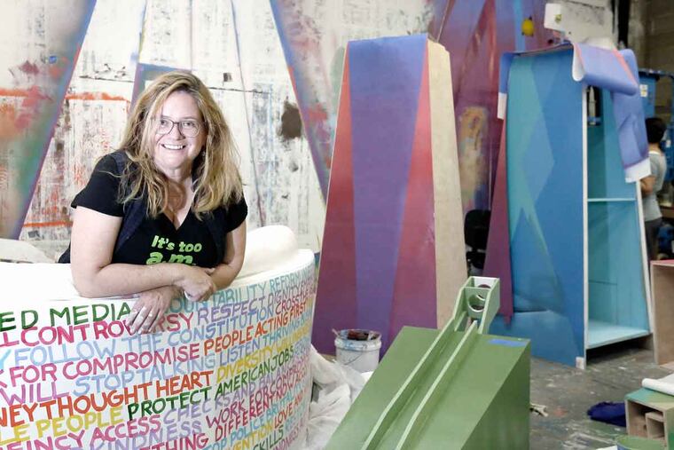 Meg Saligman created the “Common Threads” mural on Broad Street.