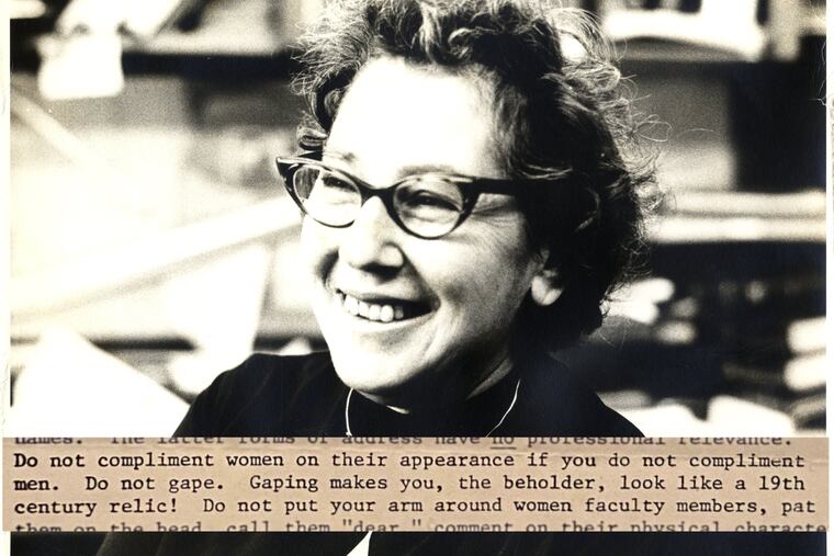 Mildred Cohn, a University of Pennsylvania biochemist, wrote tips for her white male colleagues in the 1970s on how to treat women and people of color on the faculty. She is featured in a new American Philosophical Society exhibit on women in science.