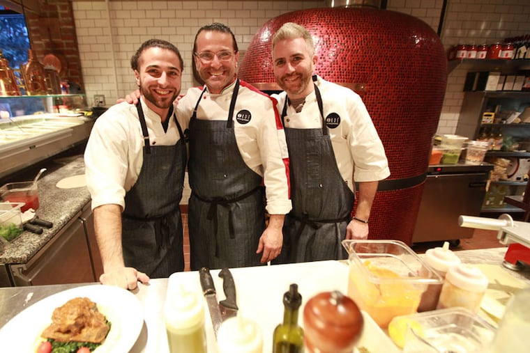 Antimo DiMeo (left), father Pino DiMeo and Scott Stein at Ardé Osteria & Pizzeria, 133 N. Wayne Ave., Wayne, Thursday January 29, 2015. ( DAVID SWANSON / Staff Photographer )