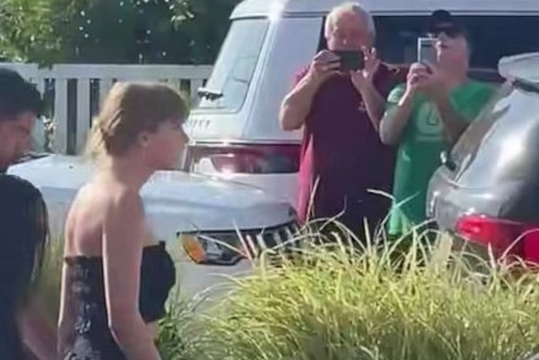 Taylor Swift spotted outside the Black Whale in Beach Haven on Aug. 18, 2023. She is on LBI attending the wedding of Jack Antonoff and Margaret Qualley.