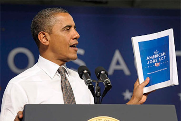 President Obama's $447 billion jobs proposal goes to the Senate for a vote this week. (Associated Press)