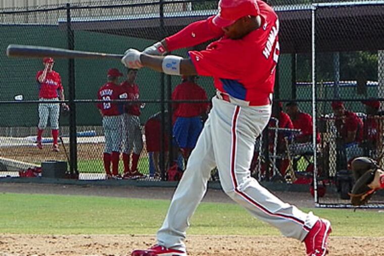 Ryan Howard hit two homers and a double in an exhibition outing. (Photo by Eddie Michels)