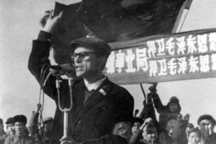Sidney Rittenberg became a celebrity during the Cultural Revolution. Here he exhorts a large crowd in Tiananmen Square to defend Mao Zedong Thought. (photo by Personal Collection of Sidney Rittenberg)