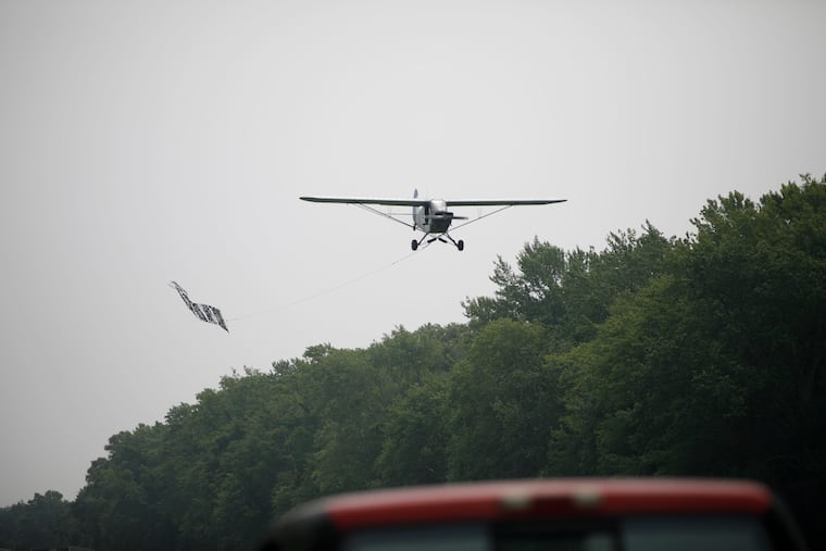 A banner plane flying near Paramount Air Airport in Cape May County last July.