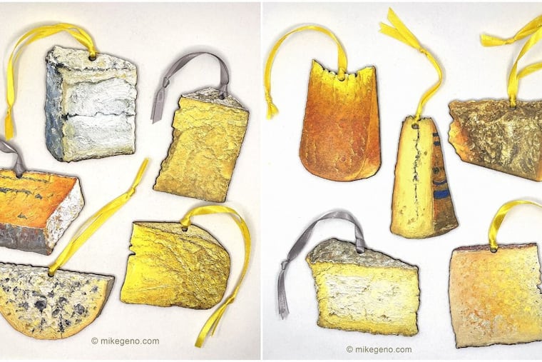 Philadelphia artist Mike Geno has transformed his world-renowned cheese paintings into Christmas ornaments.
