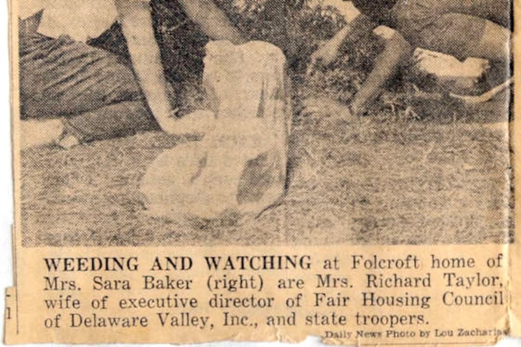 A 1963 clipping from the Philadelphia Daily News shows Sarah Baker (right) and Phyllis Taylor in Folcroft.