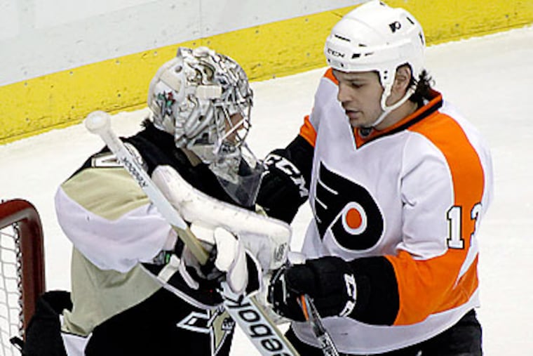 The Flyers and Penguins could be split into separate divisions under a new realignment proposal. (Keith Srakocic/AP file photo)