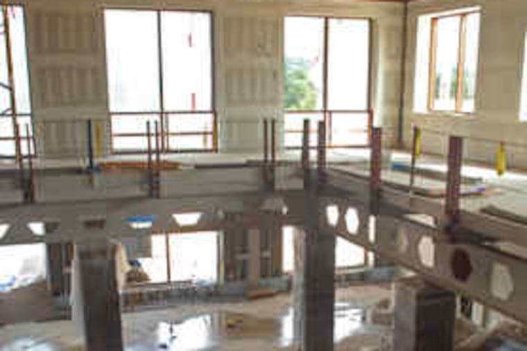 George Marks of Kramer + Marks Architects in the lobby atrium of the Ambler Area Y, scheduled to open Oct. 10 on former Rohm & Haas property in Spring House, Montgomery County.