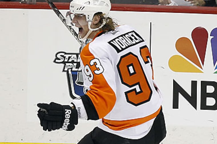 Flyers forward Jake Voracek has a standing offer to play in the Czech Republic with HC Kladno. (Yong Kim/Staff file photo)