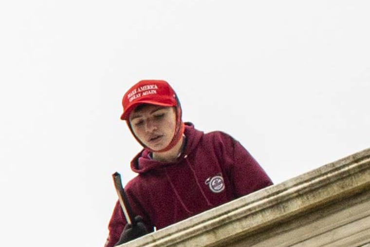 Elias Irizarry at the U.S Capitol building on Jan. 6, 2021. He is now working at the Pentagon.