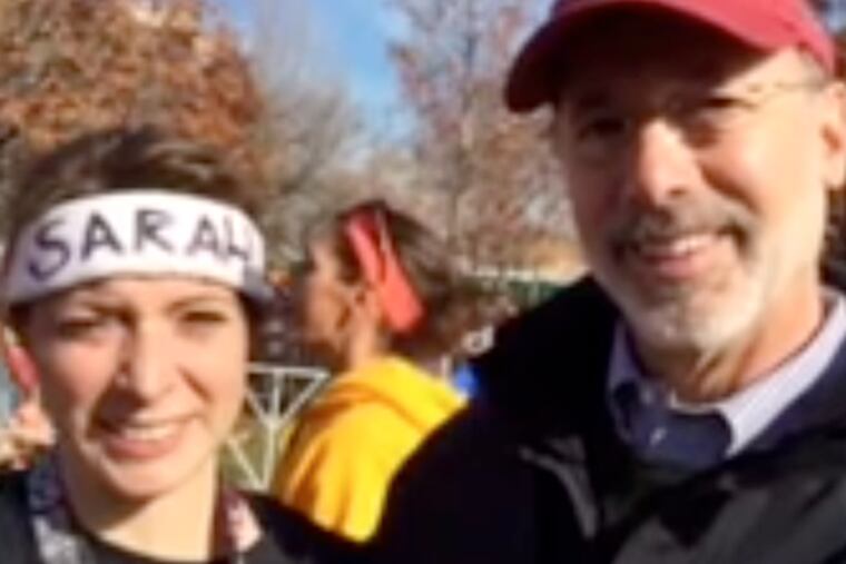 Pennsylvania Gov.-elect Tom Wolf came to watch his daughter Sarah, compete in her first marathon.