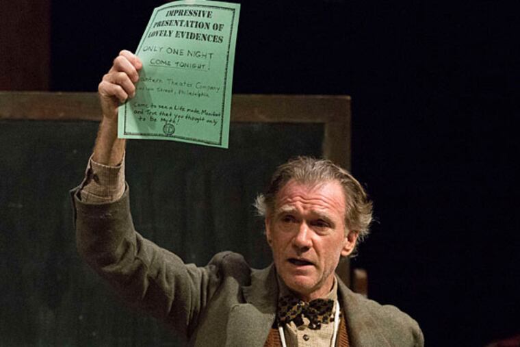 Peter DeLaurier as the Librarian in the production of "Underneath the Lintel" produced by the Lantern Theater Company.