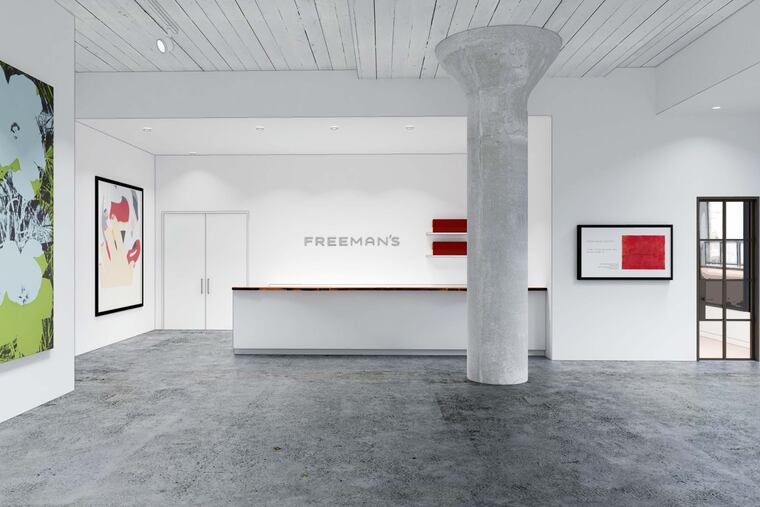 Artist's rendering of reception area in Freeman's planned gallery at 2400 Market St.