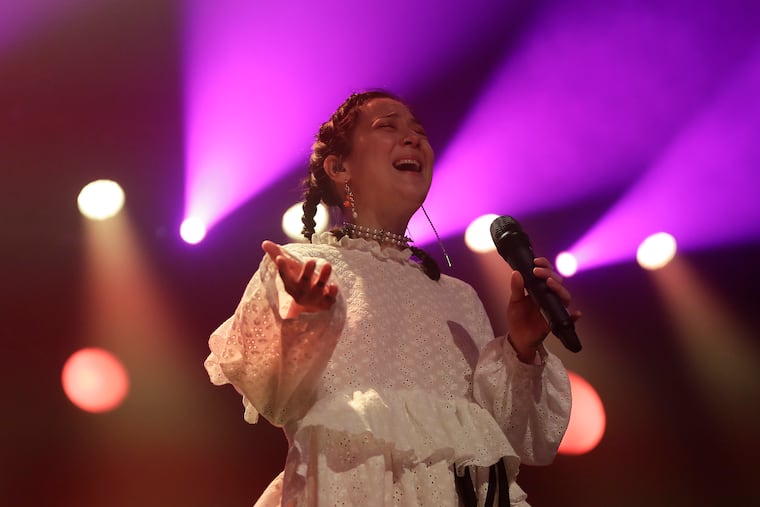 Michelle Zauner of Japanese Breakfast performs at the Union Transfer on Friday, the first show at the venue since the pandemic-induced shutdown last year.