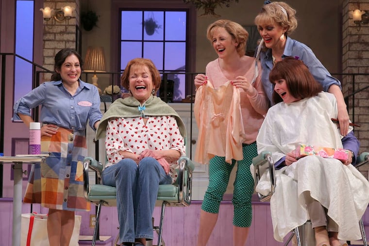 Actresses (from left) , Lucy DeVito, Jessica Walter, Clea Alsip, Elaine Hendrix, Patricia Richardson in "Steel Magnolias."