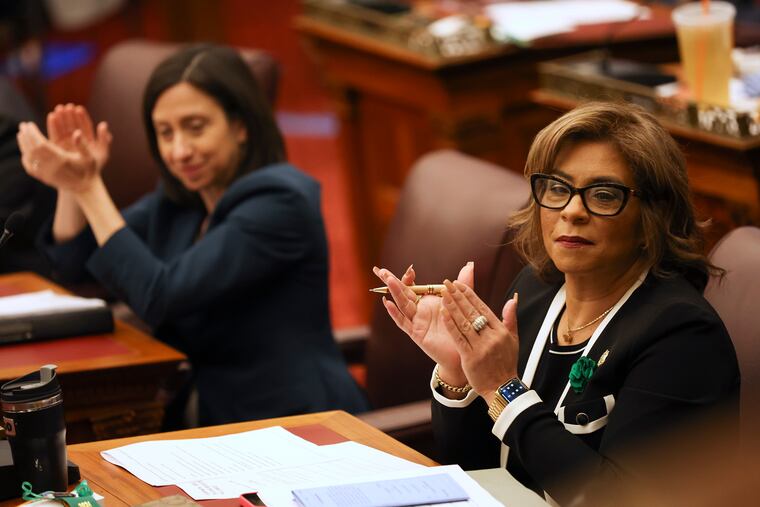 Councilmember Quetcy Lozada in City Council chambers in Philadelphia, Pa. on Thursday, March 14, 2024.
