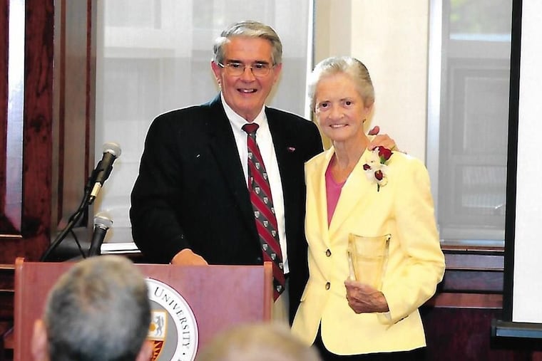Ellen Ryan with former longtime athletics director Don DiJulia.