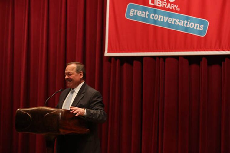 Nelson Diaz speaks during the Philly Tech Week mayoral forum at Free Library of Philadelphia on Monday, April 2015. ( STEPHANIE AARONSON / Staff Photographer )