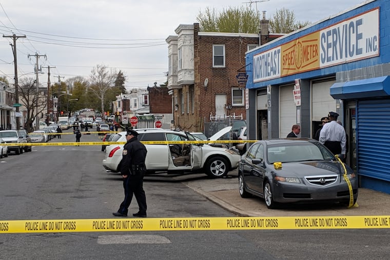 Sprawling crime scene on Benner Street in Wissinoming.