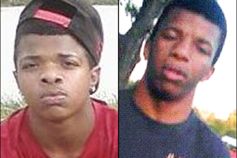Justin Robinson, 15 (left) and Dante Robinson, 17, (right) are suspected of strangling Autumn Pasquale, 12. Justin Robinson is also charged with luring Autumn to the Robinsons' house. (Instagram/Facebook photos)