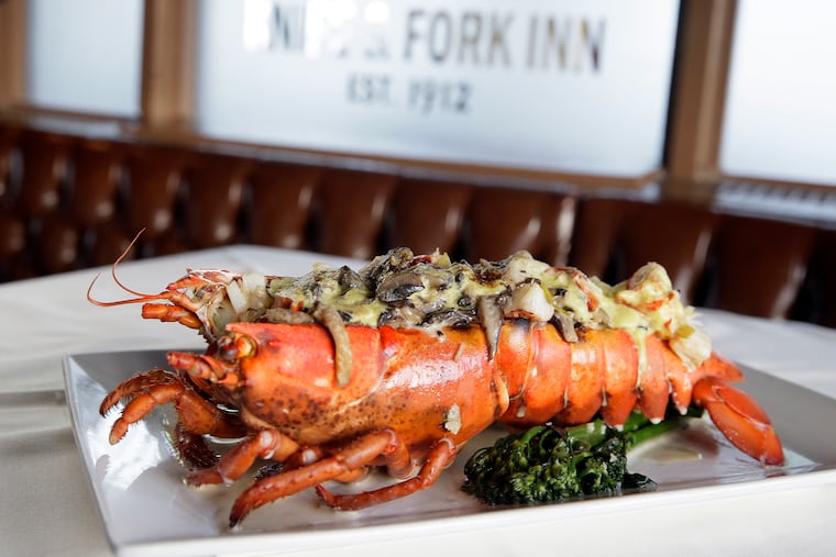 Lobster Thermidor is an old-school classic served at the Knife & Fork Inn.