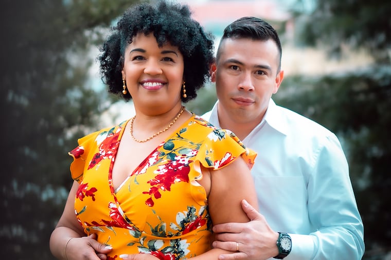 Jhon Perez Romero, originally of Venezuela, with his wife, Sandra Quinones, an American citizen. He came to the United States seeking asylum in late 2023, afraid he could be harmed or killed by government agents in his homeland. He and Quinones, a high school teacher, married in 2025. Now Perez Romero, 39, is being held at the Moshannon Valley Processing Center, the giant ICE detention facility in Philipsburg, Pa., as the Trump administration detains more people who are seeking safety in the United States.