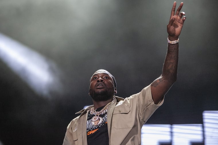 Meek Mill performs on the Rocky Stage during the Made in America festival on Saturday afternoon, Sept. 01, 2018.