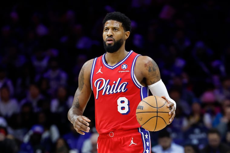 Sixers forward Paul George has played in just 27 of the Sixers' 41 games. He sat out again Sunday night in Milwaukee.