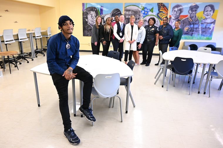 James Horn poses with Camden County officials involved in the support of Hopeworks in September. Horn is now a Hopeworks staffer, working to steer young people away from crime and trains them for in-demand, technology-related jobs.