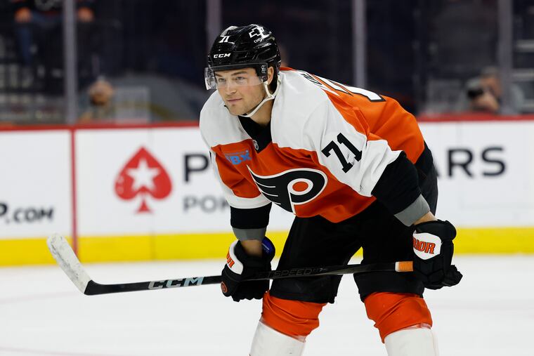 Flyers winger Tyson Foerster to miss time with arm injury