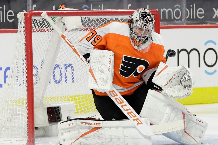 Carter Hart played very well in Thursday's shootout loss to the Rangers. It was his first start, and the depleted-Flyers' first game in 11 days.