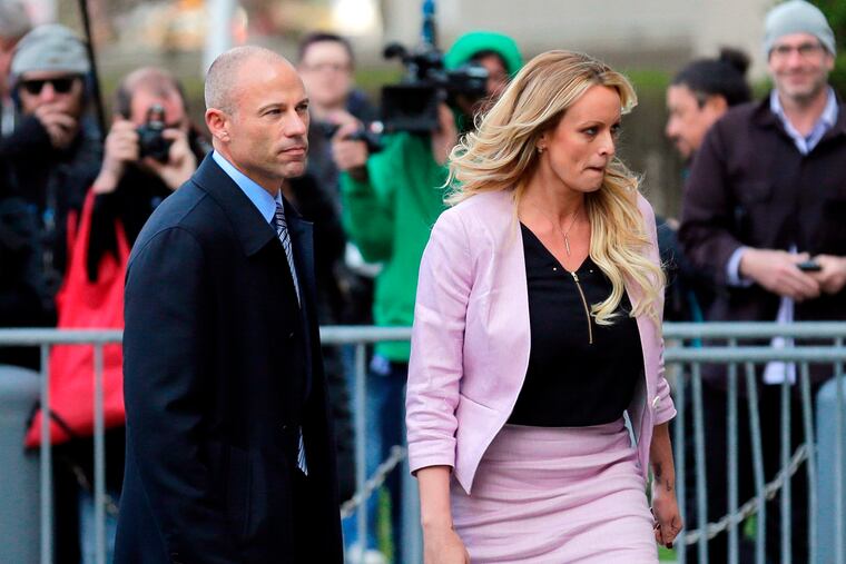 Stormy Daniels, right, and Michael Avenatti in New York in 2018.