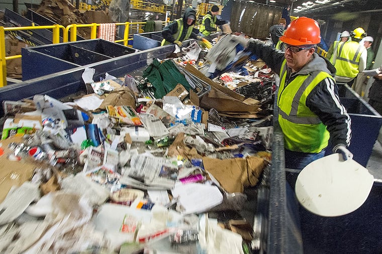 “First time I’ve seen one of these,” said Jerome Sheehan, Burlington County’s director of solid waste management, of the nonrecyclable toilet seat he sorted.
