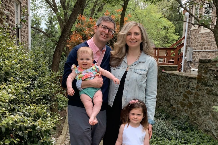 Sam and Hannah with daughters Clara (left) and Maggie
.