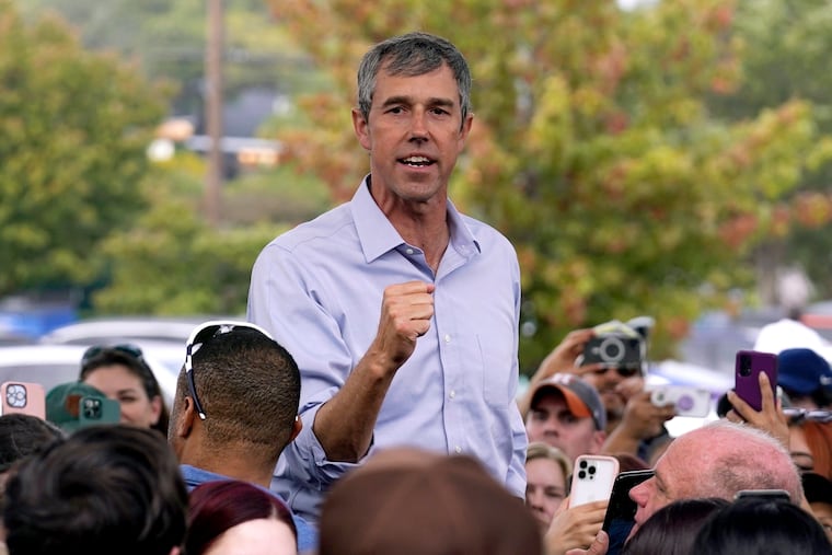 Beto O'Rourke, Texas Democratic gubernatorial candidate, addresses supporters at a campaign stop in Dallas, on Tuesday.