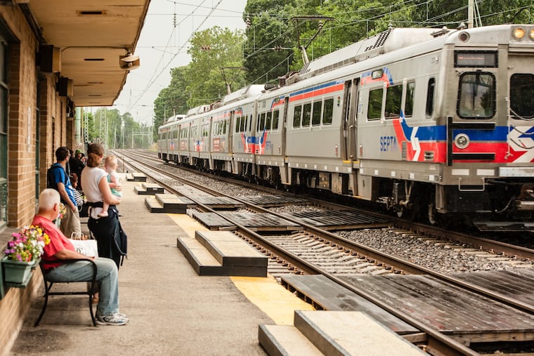 Commuters wait for a regional rail train in Ardmore.