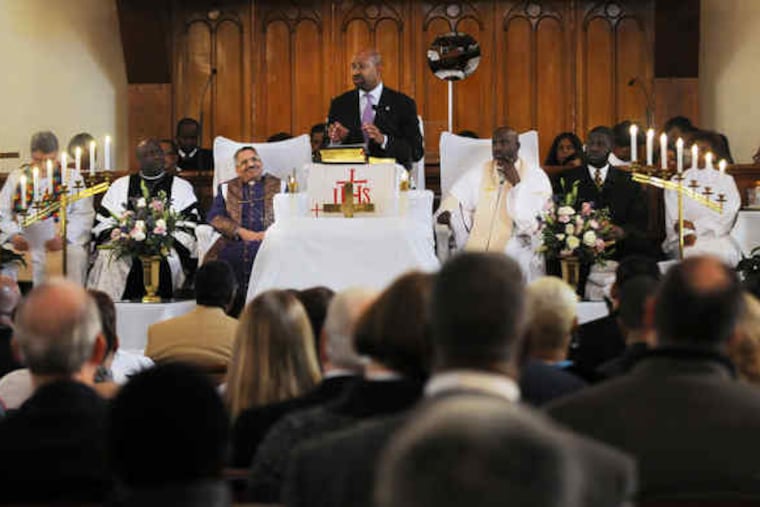 Mayor Nutter, speaking at the celebration, noted the significance of Bishop Allen's leavingSt. George's two centuries ago to found Mother Bethel A.M.E. Church.