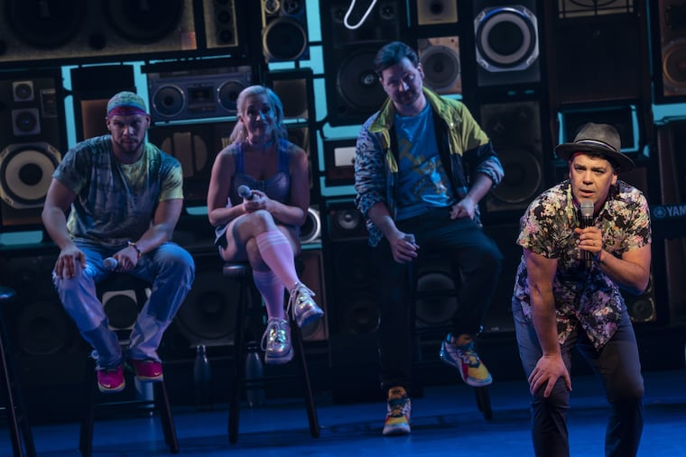 Jay Ellis, Morgan Reilly, Chris Sullivan, and Anthony Veneziale in "Freestyle Love Supreme," playing the Kimmel Cultural Campus' Miller Theater June 7-12.