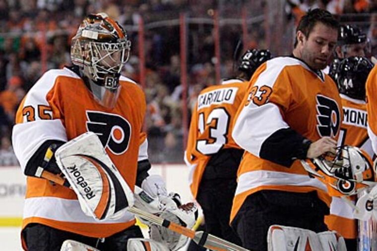 "We're a long way from the playoffs and still sorting it out," goalie coach Jeff Reese said. (Yong Kim/Staff file photo)