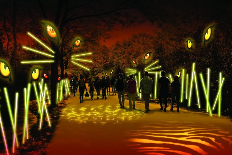 Renderings from LumiNature, the upcoming exhibit at the Philadelphia Zoo